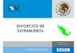 DIVORCIOS DE EXTRANJEROSpoderjudicial-gto.gob.mx/pdfs/C8.pdf · Divorcio de mexicanos casados en el extranjero IX. Divorcio necesario y divorcio voluntario X. Ejecución de la sentencia