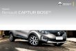 Nuevo Renault CAPTUR BOSE · 1. 4. Confort Confort y satisfacción Para hacer de tu experiencia algo único, el nuevo Captur Bose®, cuenta con tapizado microperforado de cuero ecológico.Nuevo