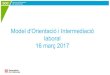 Model d'Orientació i Intermediació laboral 16 març 2017 · treball i ocupació G3: Recerca de Feina G4: Formació i mercat de treball On s’expliquen els diferents serveis i programes