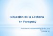 Situación de la Lechería en Paraguay · 2019-12-05 · DATOS GENERALES Leche procesada por la industrias 736 millones de litros de leche/año Leche informal 20 % sobre el total