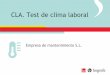CLA. Test de clima laboral - TEAediciones · 2019-09-30 · CLA. Test de clima laboral Empresa de mantenimiento S.L. Sexo: Varón Variable N Media Dt. Min. Máx. Calif. Pc Organización