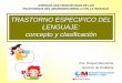 TRASTORNO ESPECIFICO DEL LENGUAJE: concepto y clasificacióngustavolorenzo.es/conferencias/neuro/2011/m2c2.pdf · 2014-02-09 · TRASTORNO ESPECIFICO DEL LENGUAJE: concepto y clasificación