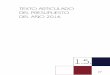 Texto articulado del Presupuesto del año 2016 · Texto articulado del Presupuesto del año 2016 ordinaria de 30 de octubre de 2015 del Consejo de Gobierno de la Universidad de Córdoba