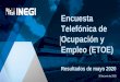 Encuesta Telefónica de Ocupación y Empleo (ETOE ... · vínculo laboral en mayo de 2020 (Millones de personas) •Los ocupados ausentes de su trabajo la semana pasada ascendieron