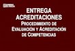 1 ENTREGA ACREDITACIONES€¦ · 1 entrega acreditaciones procedimiento de evaluaciÓn y acreditaciÓn de competencias. 2 convocatorias incluidas en el programa operativo educaciÓn,
