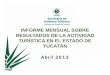 INFORME MENSUAL SOBRE RESULTADOS DE LA ACTIVIDAD … · 2. Ocupación Hotelera en la Ciudad de Mérida (Acumulado) • Durante el periodo enero-abril de 2013, el acumulado del porcentaje