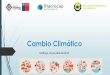 Cambio Climático · Cambio Climático: Datos Observados Aumento 1ºC desde 1950 en la zona central de Chile Aumento días +30ºC en verano (2 días/10 años) Noches cálidas (3 noches/década)
