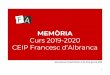 MEMÒRIA Curs 2019-2020 CEIP Francesc d’Albrancaceipfrancescdalbranca.es/images/Curs20192020/_Memria...4.4. Criteris pedagògics per a l’elaboració d’horaris 27 4.5. Calendari