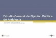 Estudio General de Opinión Pública de Andalucía · · Sentimientos hacia la política · Grado de confianza en las instituciones andaluzas · Grado de satisfacción con el funcionamiento