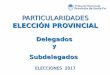PARTICULARIDADES€¦ · La elecciones Nacionales y provinciales utilizan el MISMO padrón para el registro de los votantes ¿Quienes pueden votar en las elecciones provinciales?