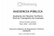 Gerencia Adjunta de Regulación Tarifaria OSINERG · Sustento de Fijación Tarifaria Red de Transporte de Camisea Primer Periodo Tarifario Mayo 2004 – Abril 2006 Lima, 14 de Mayo