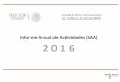 Informe Anual de Actividades (IAA) 2 0 1 6 · 2019-05-14 · Informe Anual de Actividades (IAA) 2016 Presentación En cumplimiento a lo establecido en el inciso o) del Sexto los “Lineamientos