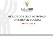 RESULTADOS DE LA ACTIVIDAD TURÍSTICA EN YUCATÁN Mayo … · 2016-09-27 · 1. Ocupación Hotelera Durante mayo de 2014, el porcentaje de ocupación hotelera en Yucatán se ubicó