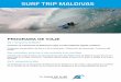 SURF TRIP MALDIVAS - Tu viaje de surf · 2017-04-26 · VIAJE DE SURF EXPERTOS EN OCAS PROGRAMA DE VIAJE Día 1 :Aeropuerto de Male Embarque, presentación del barco y de la tripulación