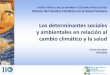 Los determinantes sociales y ambientales en relación al ... · y ambientales en relación al cambio climático y la salud Carlos Corvalan OPS/OMS . Determinantes sociales de la salud