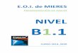 NIVEL B1 · 2019-11-14 · Nivel Intermedio B1 Se tomarán como referencia los objetivos, contenidos y criterios de evaluación establecidos para cada nivel en el Real Decreto 1041/2017