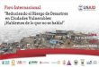 Foro Internacional Ciudades Vulnerables€¦ · LOS DESASTRES OCURRIDOS EN EL PERU: •El Perú es uno de los países donde se presentan un mayor número de amenazas naturales. •El