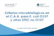 Criterios microbiológicos en el C.A.A. para E. coli O157 y ... · M= 107 ICMSF o equivalente Microorganismos de los Alimentos-Vol I- Técnicas de análisis microbiológicos- Parte