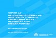 COVID-19 RECOMENDACIONES DE ASISTENCIA Y APOYO … · 2020-07-03 · -19 Recomendaciones de asistencia y apoyo emocional para personas con 1COVID discapacidad RECOMENDACIONES DE ASISTENCIA