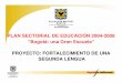 PLAN SECTORIAL DE EDUCACIÓN 2004-2008 “Bogotá: una Gran … · 2007-08-31 · Maestría en lingüística aplicada 24 Docentes de inglés. Distrital a la enseñanza del inglés