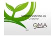 GESTION CONTROL DE CALIDAD - QUIMICOS OMA · GESTION CONTROL DE CALIDAD 2011. CONTROL DE CALIDAD OBJETIVO: Garantizar y asegurar la calidad de los productos de QUIMICOS OMA S.A. I.A