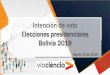 Intención de voto Elecciones presidenciales Bolivia 2019 · Persona Entrevistada: Personas de 18 años o más, con intención de votar en las próximas elecciones presidenciales