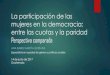 La participación de las mujeres en la democracia: entre las cuotas … · 2017-06-19 · % participación mujeres (2017) . única-baja Cám. Alta-Senado Argentina 1991 30 30 38,9
