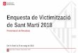 Enquesta de Victimització de Sant Martí 2018 · Departament d’Estudis d’Opinió - Gabinet Tècnic de Programació Oficina Municipal de Dades C/ Avinyó, 32, 2a planta Tel. 934
