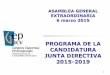 PROGRAMA DE LA CANDIDATURA JUNTA DIRECTIVA 2015-2019 … · 2017-07-13 · 6 Competencias de la Junta Directiva Art. 17. La Junta Directiva posee las facultades siguientes: Ostentar