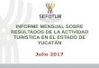 Presentación de PowerPointsefotur.yucatan.gob.mx/files-content/general/informe...1. Ocupación Hotelera en la Ciudad de Mérida (Mensual) • Durante el mes de julio de 2017, el porcentaje