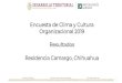 Encuesta de Clima y Cultura Organizacional 2019 Resultados ... · Encuesta de Clima y Cultura Organizacional 2019 Resultados Residencia Camargo, Chihuahua. Secretaría General Dirección