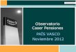 Observatorio Caser Pensiones PAÍS VASCO Noviembre 2012S VASCO.pdf · 43,40% objetivo de ahorro anual, ahorrar lo que se va pudiendo Pregunta Exacta Usada en el Cuestionario Desde