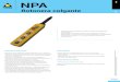 NPA · 2020. 7. 9. · 1 NPA Botonera colgante CARACTERÍSTICAS • Manguito de entrada de cables inclinable de 20° sobre la botonera para garantizar al operador una vista correcta