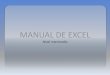 MANUAL DE EXCEL - pdltmx.files.wordpress.com · Excel tienen la extensión .XLS Un libro de trabajo está formado por varias hojas, en principio constará de 3 hojas, aunque puede