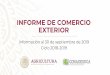 INFORME DE COMERCIO EXTERIOR · 2019. 11. 19. · INFORME DE COMERCIO EXTERIOR Información al 30 de septiembre de 2019 ... 1/ Información generada con cifras oficiales de la AGA-SAT