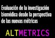 Evaluación de la investigación biomédica desde la ... · ALTMETRICS. XII Curso Gestión Investigación Biomédica 25 de Octubre 2019 - Valladolid organizado por Cibercv Junta de