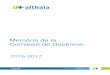 Memòria de la Comissió de Docènciaalthaia.cat/.../memoria-comissio-docencia-2016-2017.pdf · 1 Memòria de la Comissió de Docència 2016-2017. Memòria de la Comissió de Docència