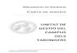 UNITAT DE GESTIÓ DEL CAMPUS DELS TARONGERS · 2020. 2. 4. · CARTA DE SERVEIS DE LA UNITAT DE GESTIÓ DEL CAMPUS DELS TARO NGERS UNIVERSITAT DE VALÈNCIA 2. C. ARTA DE SERVEIS