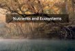 Nutrients and Ecosystemssfrc.ufl.edu/ecohydrology/FWR/Lecture9_2016.pdf · 2016. 4. 18. · Flushing rate (y) + Sedimentation ) Loads to Lake Concentrations –Using the Das Vollenweider