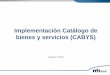 Implementación Catálogo de bienes y servicios (CABYS) de... · 2020. 8. 14. · Catálogo de bienes y servicios (CABYS) • Catálogo desarrollado por el Banco Central de Costa