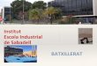 Institut Escola Industrial de Sabadell BATXILLERAT · 2020. 5. 11. · 1r batxillerat 2n batxillerat Matemàtiques I Matemàtiques II Biologia I Biologia II ... 3 grups de 1r i 3
