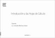 Introducción a las Hojas de Cálculo · Propósito de la Clase Reconocer los elementos del entorno y formato ... •Corel Quattro Pro •Software libre •Calc (OpenOffice.org) •KSpread