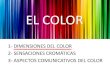 EL COLOR - el color 1- dimensiones del color 2- sensaciones cromأپticas 3- aspectos comunicativos del