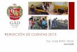 RENDICIÓN DE CUENTAS 2013 - Loja...Parque Jipiro y adicionales. Estudio y diseño de proyectos de los barrios La Paz, Borja, El Alumbre, sector San José de Zamora Huayco y Santa