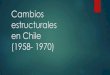 Cambios estructurales en Chile (1958- 1970) · 2020. 3. 18. · en Chile (1958- 1970) ... (1964-1970) Salvador Allende (1970-1973) Período de transformaciones estructurales. Reforma