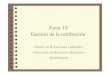 Tema 10 Gestión de la retribución - Academia Cartagena99 · Gestión de la retribución 1.- Concepto de retribución 2.- Diseño del sistema de retribución: Criterios para la retribución