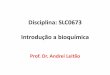 Disciplina: SLC0673 Introdução a bioquímicanequimed.iqsc.usp.br/files/2016/03/Aula... · Introdução a bioquímica Prof. Dr. Andrei Leitão . Introduction 2 Biochemistry describes