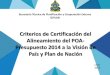 Criterios de Certificación del Alineamiento del POA ...€¦ · Certificación POA-Presupuesto 2013 Criterios de Certificación: Primera Fase 20% 40% 40% a. Aplicación de conceptos