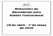 Materiales de Aprendizaje para Kínder Transicional...Kínder Transicional de TUSD Opciones para materiales de aprendizaje Fecha: 20 de abril de 2020 a 1º de mayo de 2020 En este