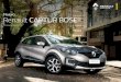 Nuevo Renault CAPTUR BOSE...1. 4. Confort Confort y satisfacción Para hacer de tu experiencia algo único, el nuevo Captur Bose®, cuenta con tapizado microperforado de cuero ecológico.Nuevo